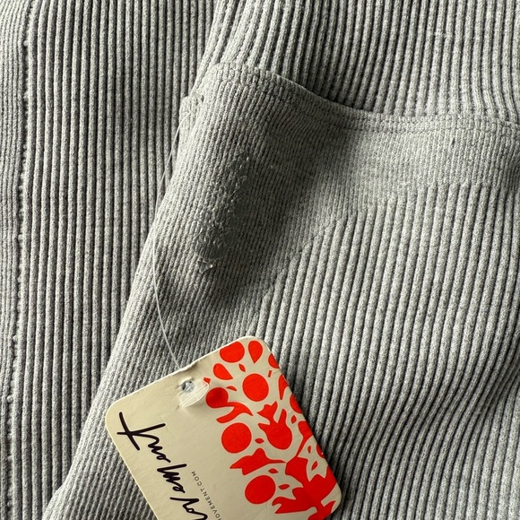 Free People Movement Stylish Ribbed Gray Leggings - Picture 4 of 5